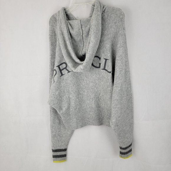 H&M Pringle Of Scotland Womens XS Hoodie GRAY Knit Sweater Oversized Wool Blend - Picture 5 of 14